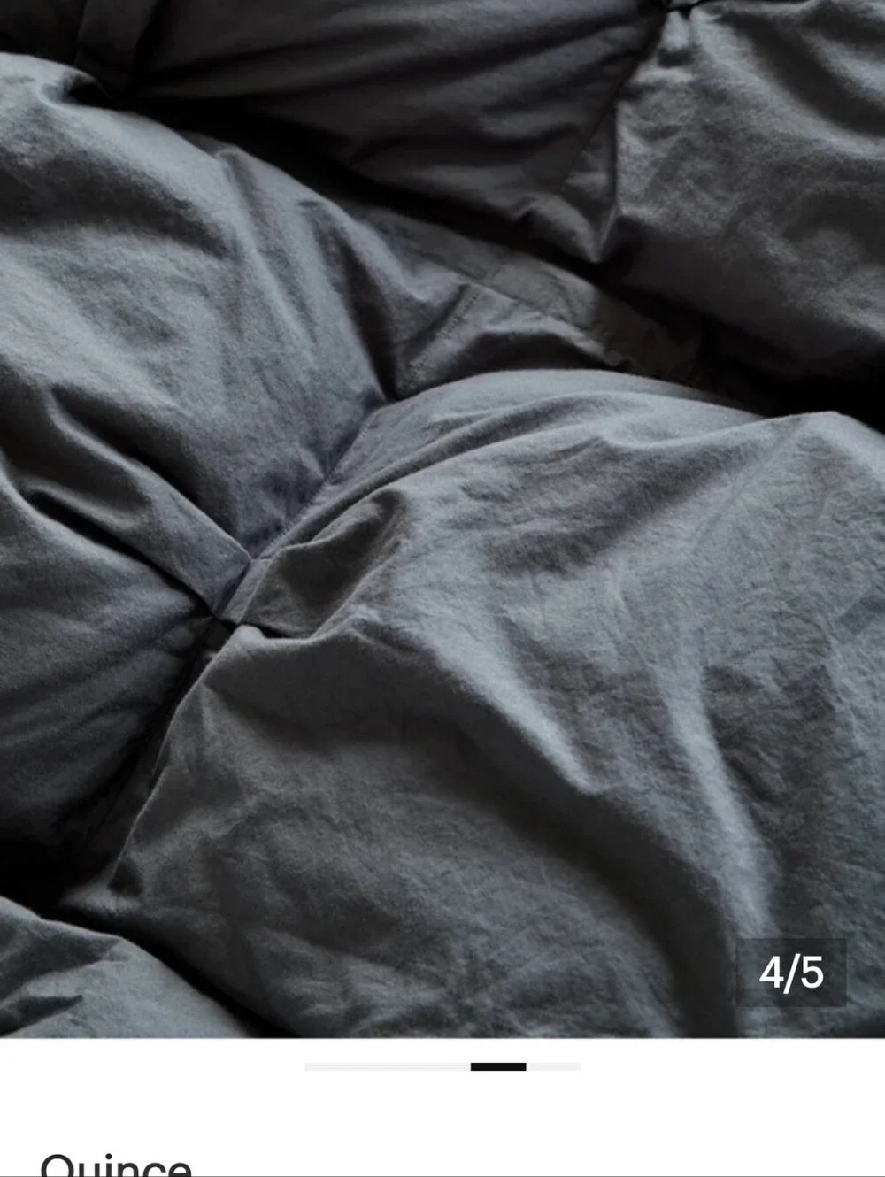 Quince DUSK Pintuck Comforter Organic Cotton King/Cal King Matte Lofty Cozy